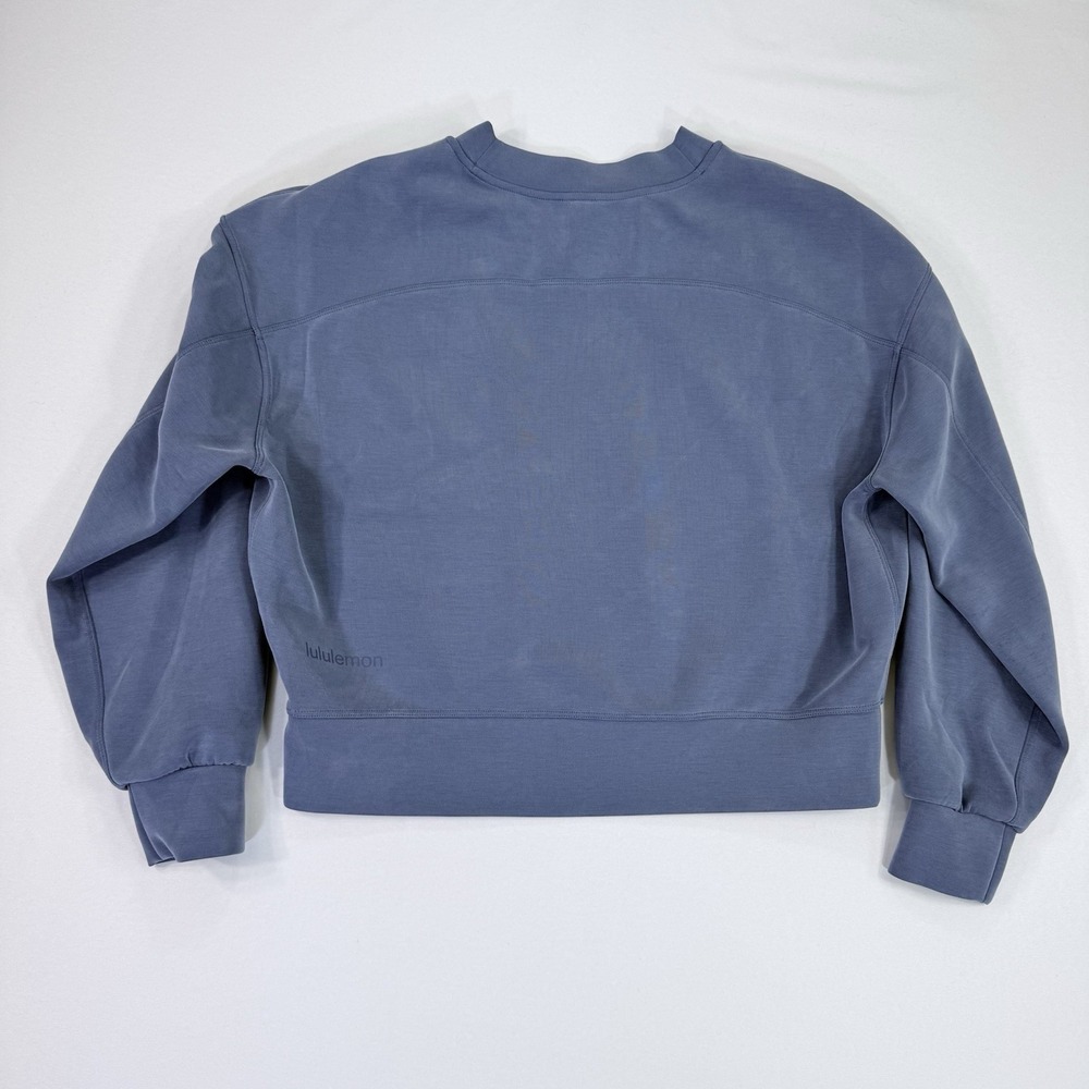 Lululemon Softstreme Perfectly Oversized Cropped Crew Pitch Blue Size 4 Perfect - Picture 6 of 13